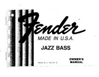 Fender Jazz-Bass - Owners Manual